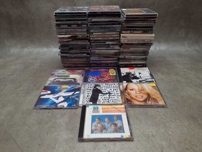 CDs, including Bob Dylan, Mariah Carey, Mavis Staples