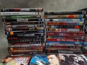 DVDs, mostly action, including Steven Seagal - 2