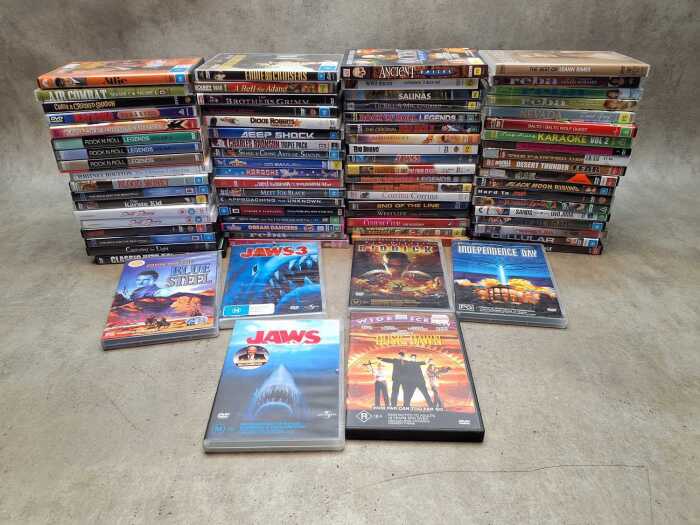 DVDs mostly family and music