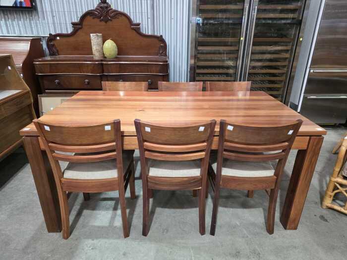 Seven-piece modern Tasmanian blackwood dining suite