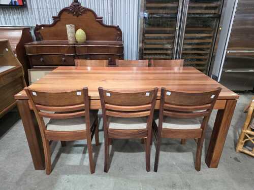 Seven-piece modern Tasmanian blackwood dining suite