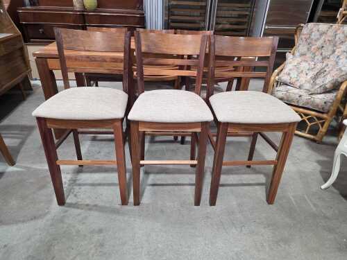 Set of three modern Tasmanian blackwood bar stools