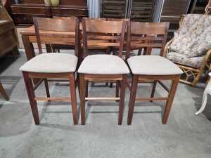 Set of three modern Tasmanian blackwood bar stools