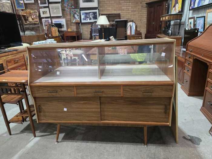 Mid-century modern faux timber laminate sideboard buffet