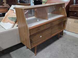 Mid-century modern faux timber laminate sideboard buffet - 2