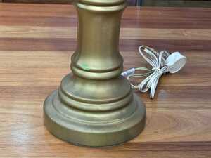 Pair of bamboo-form gold-tone porcelain table lamps - 3