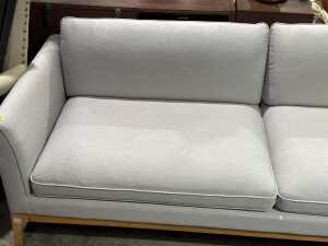 Contemporary grey upholstered three-seat sofa - 2