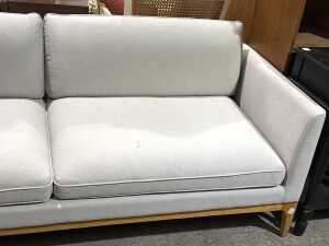 Contemporary grey upholstered three-seat sofa - 3