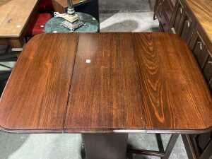Timber drop-leaf gateleg dining table - 2