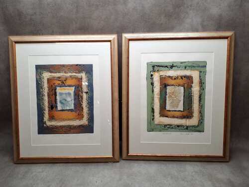 Jan Neil (working 1990s), pair of mixed media paintings on paper