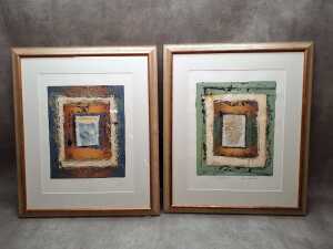 Jan Neil (working 1990s), pair of mixed media paintings on paper
