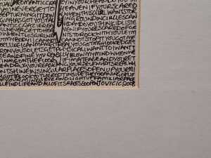 Jovicic (working 2000s), (Female figure and text) 2008, black and red marker, drawing on paper - 3