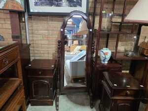 Mahogany reproduction cheval mirror