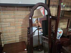 Mahogany reproduction cheval mirror - 2