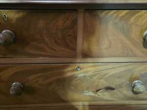 Victorian flame mahogany mirror-back dressing chest - 4