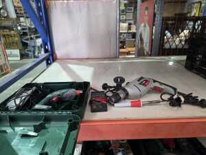 Power tools and hand tools, including a Bosch drill