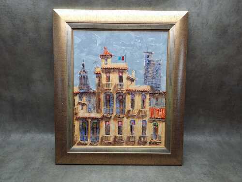 Artist unknown, Cuban scene, 2001. Oil painting on board
