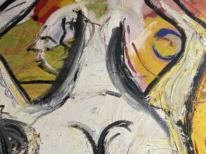 Artist unknown (Roar Studios), abstract torso (yellow), 1985. Oil painting on canvas - 3