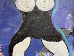 Artist unknown (Roar Studios), abstract torso (blue), 1985. Oil painting on canvas - 2