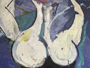 Artist unknown (Roar Studios), abstract torso (blue), 1985. Oil painting on canvas - 3