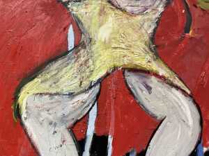 Artist unknown (Roar Studios), abstract torso (red), 1985. Oil painting on canvas - 2