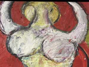 Artist unknown (Roar Studios), abstract torso (red), 1985. Oil painting on canvas - 3