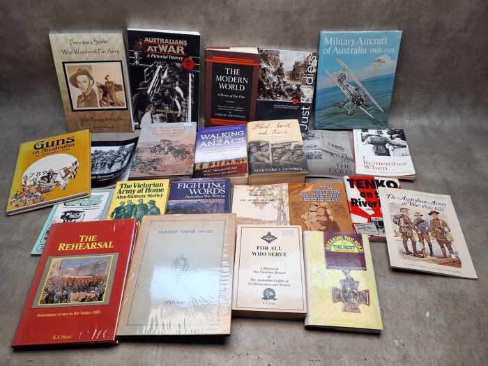 Australia military and war books, including Prison Camp Spies