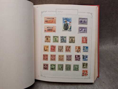 Large World Stamp album in red