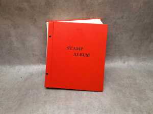 Large World Stamp album in red - 2