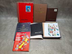 Six stock books of stamps including New zealand