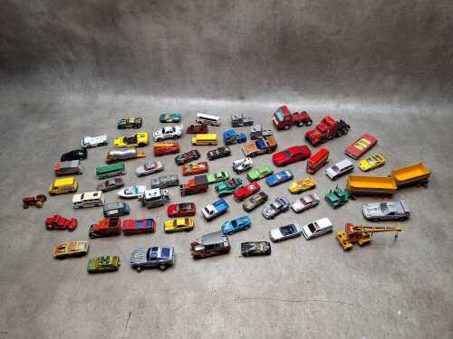 Early die-cast model cars and trucks
