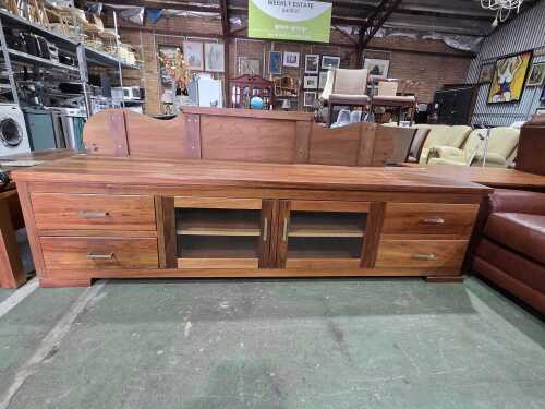 Modern style Tasmanian blackwood lowline entertainment unit