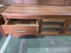 Modern style Tasmanian blackwood lowline entertainment unit - 2