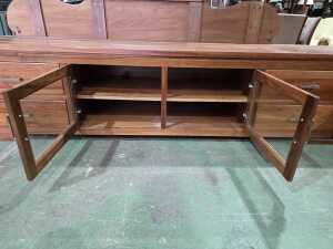 Modern style Tasmanian blackwood lowline entertainment unit - 3