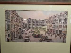 Artist unknown, scenes of Kuala Lumpur (2). Pair of lithographic prints on paper - 2