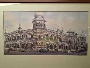 Artist unknown, scenes of Kuala Lumpur (2). Pair of lithographic prints on paper - 3