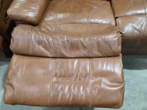 Moran tan leather two-seater recliner sofa - 3
