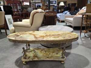 Marble top coffee table
