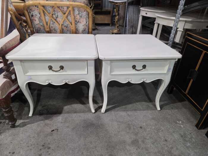 Pair of French Provincial square side tables