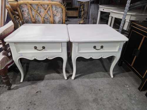 Pair of French Provincial square side tables