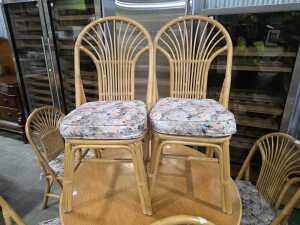 Retro cane seven-piece dining suite - 2