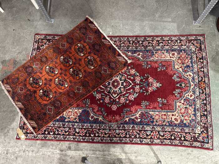 Persian handmade Gul design and Afghan camel foot handmade wool rugs
