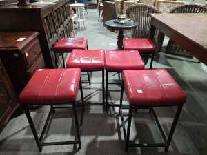 Set of six industrial style stools - 2