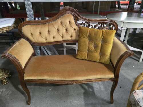 Victorian style carved timber settee