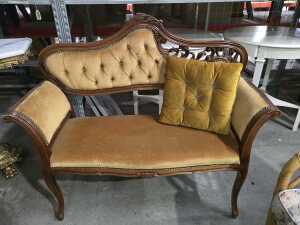 Victorian style carved timber settee