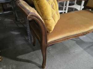Victorian style carved timber settee - 4