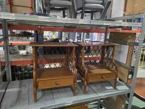 Pair of cane side tables - 2