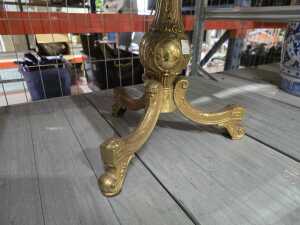 Marble top brass side table - 3