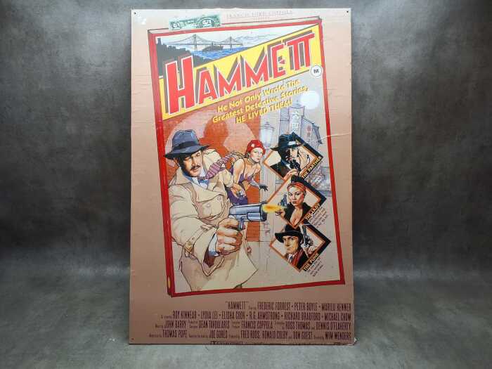 Theatrical Hammett movie poster mounted on masonite