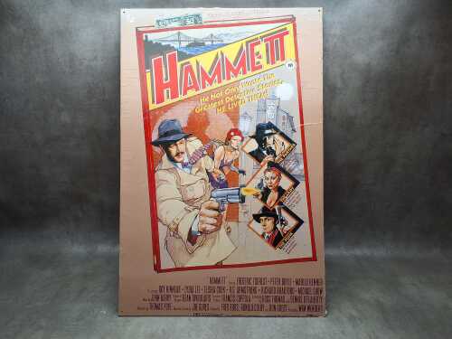 Theatrical Hammett movie poster mounted on masonite